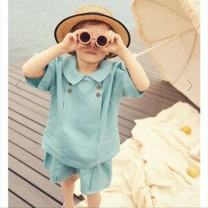 Pernille Antique Beige Le Ciel Set Blouse & Trousers Beige Ciel size 5Y Taupe